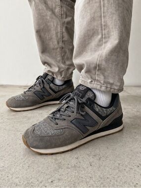 New Balance 574 Classic Gray Suede Mesh Sneaker Men’s 8.5 Casual Lifestyle Shoes